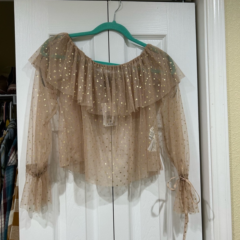 Gold sheer F21 top